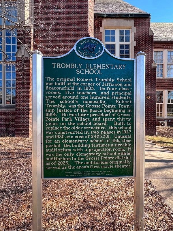 Trombly Elementary School Marker. Click for full size. Trombly Elementary School Marker image. Click for full size.