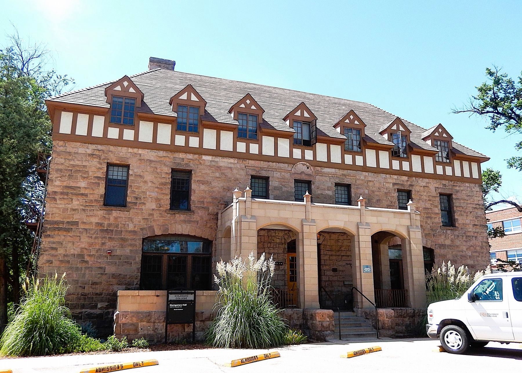 Montgomery Hall (<i>east/front elevation</i>). Click for full size. Montgomery Hall (<i>east/front elevation</i>) image. Click for full size.