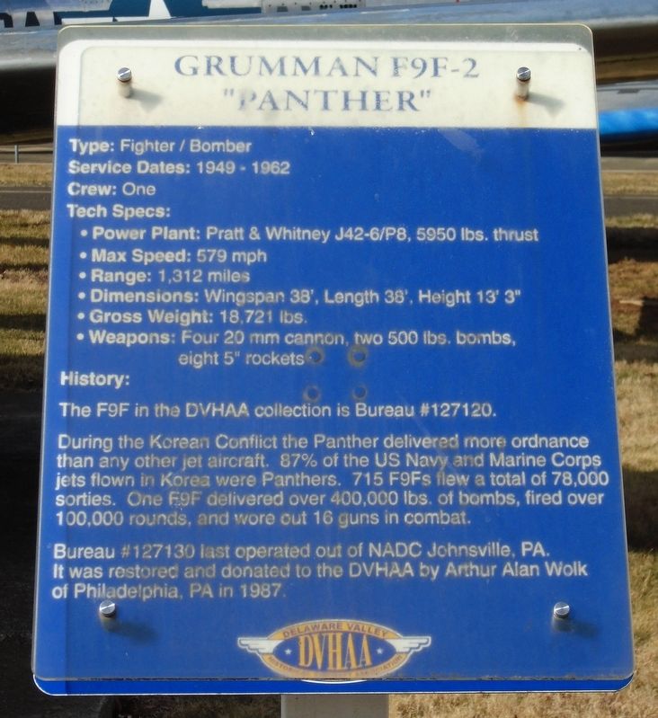 Grumman F9F-2 "Panther" Marker image. Click for full size.