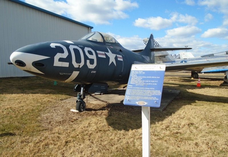 Grumman F9F-2 "Panther" and Marker image. Click for full size.