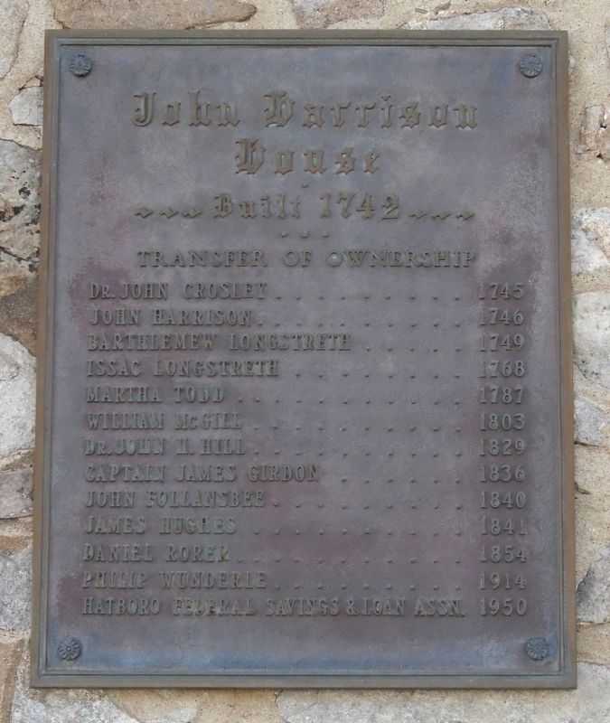 John Harrison House Marker image. Click for full size.