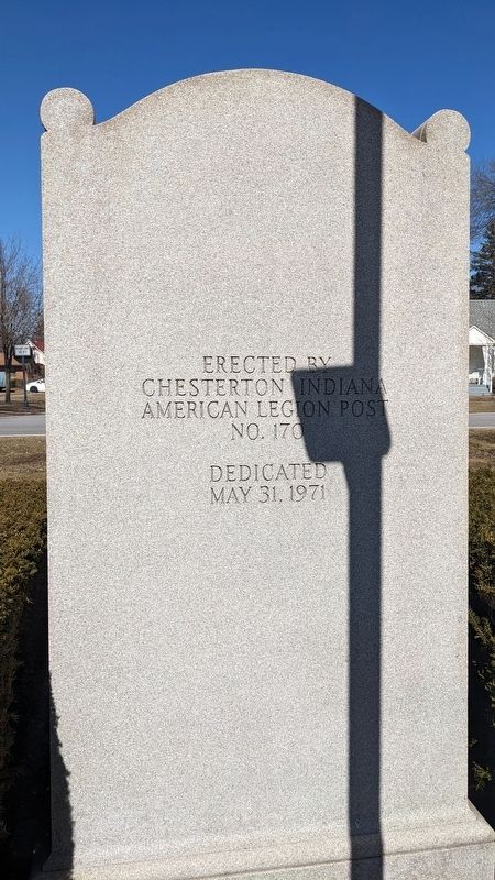 Chesterton Veterans Memorial Marker, Side Two image. Click for full size.