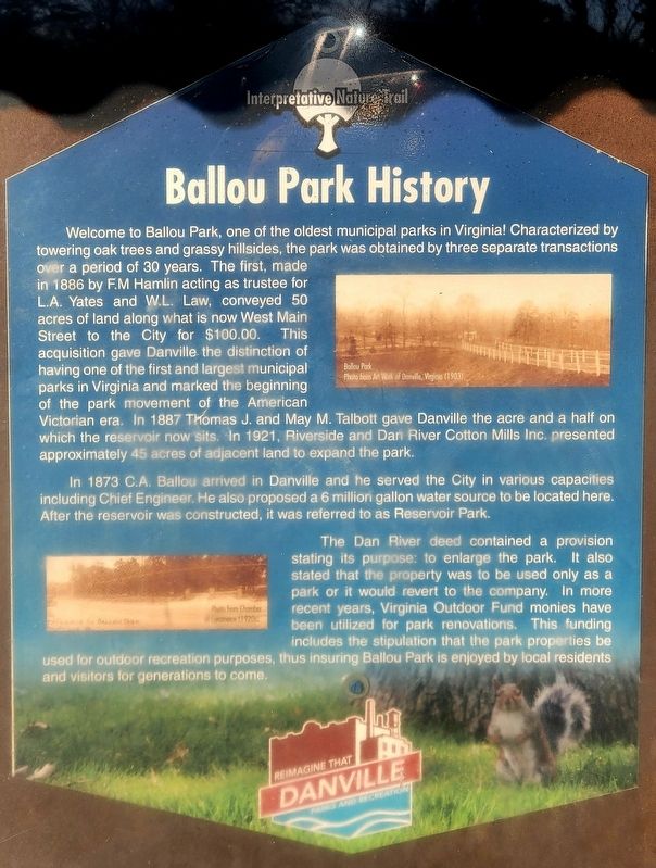 Ballou Park History Marker. Click for full size. Ballou Park History Marker image. Click for full size.