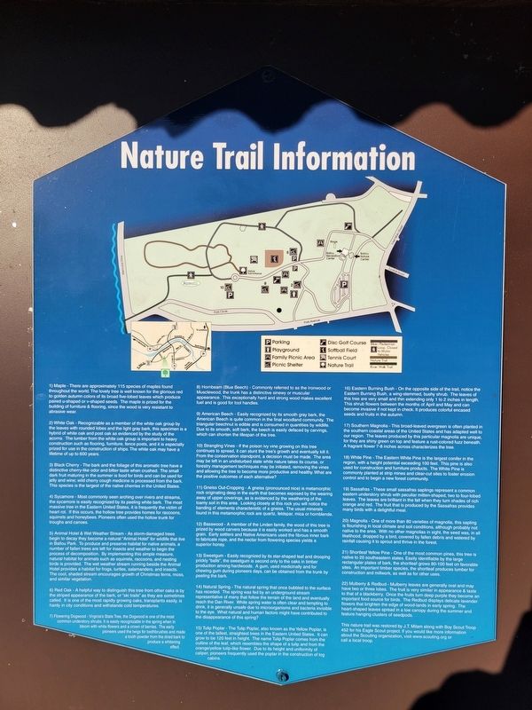 Nature Trail informational sign. Click for full size. Nature Trail informational sign image. Click for full size.