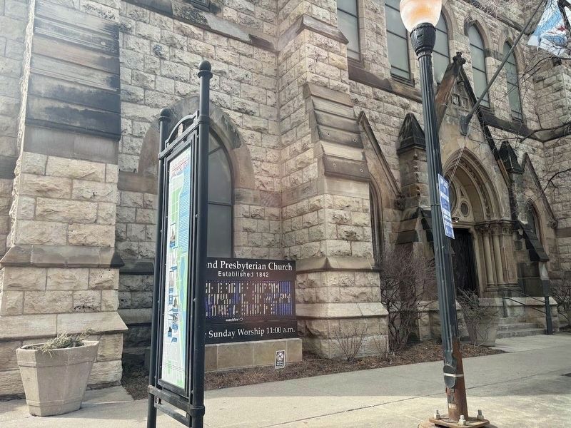 Marker in front of Second Presbyterian Church. Click for full size. Marker in front of Second Presbyterian Church image. Click for full size.