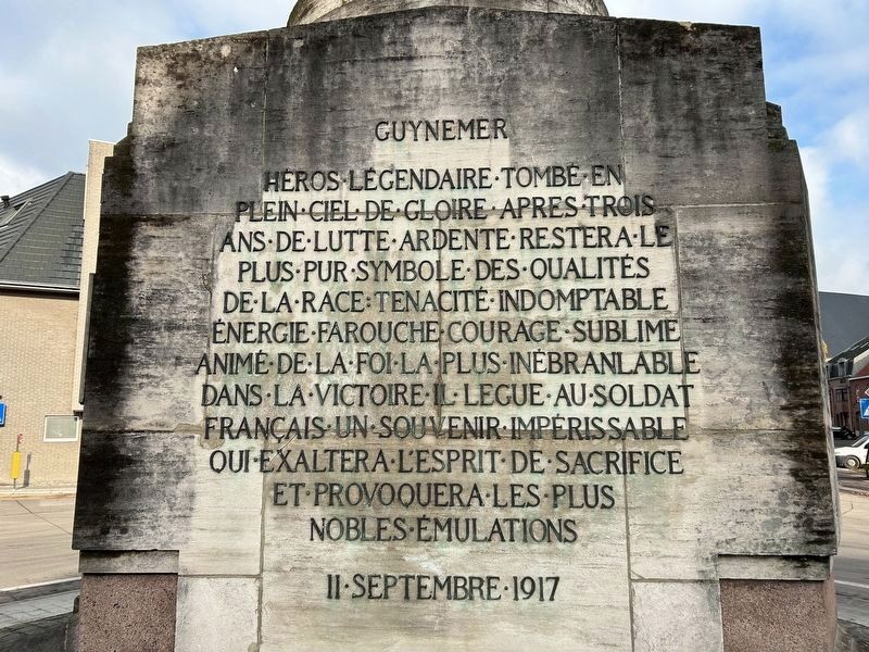 First side of the Guynemer Monument. Click for full size. First side of the Guynemer Monument image. Click for full size.