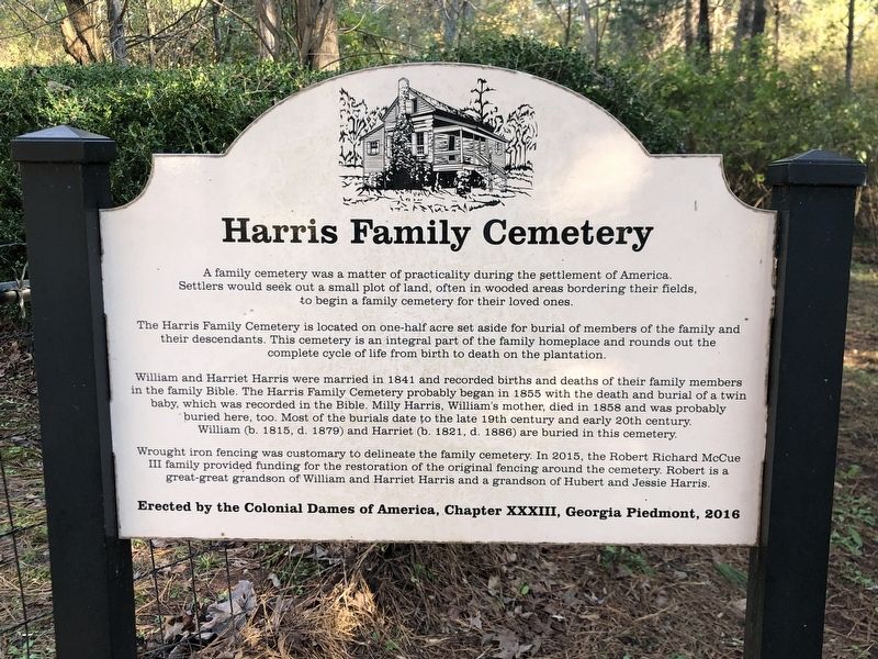 Harris Family Cemetery Marker image. Click for full size.