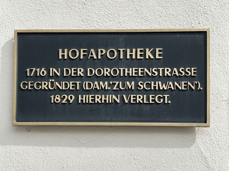 Hofapotheke / Court Apothecary Marker image. Click for full size.