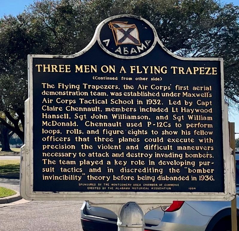 Three Men on a Flying Trapeze Marker image. Click for full size.
