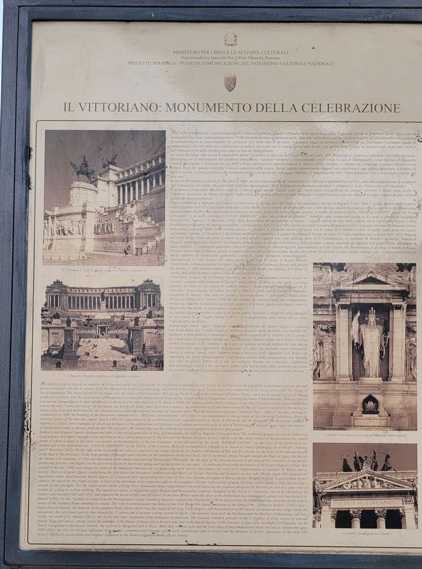 Il Vittoriano: Monumento della Celebrazione / The Vittoriano: Monument of Celebration Marker image. Click for full size.