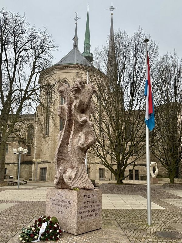 Kaddish Monument - Hebrew and Luxembourgish sides. Click for full size. Kaddish Monument - Hebrew and Luxembourgish sides image. Click for full size.