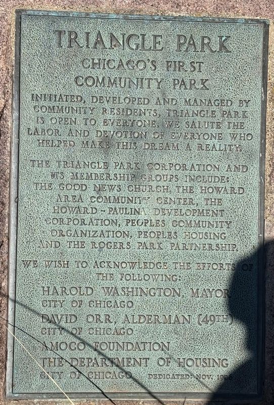 Triangle Park Marker. Click for full size. Triangle Park Marker image. Click for full size.