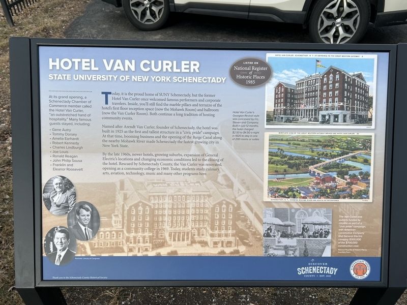 Hotel Van Curler Marker image. Click for full size.