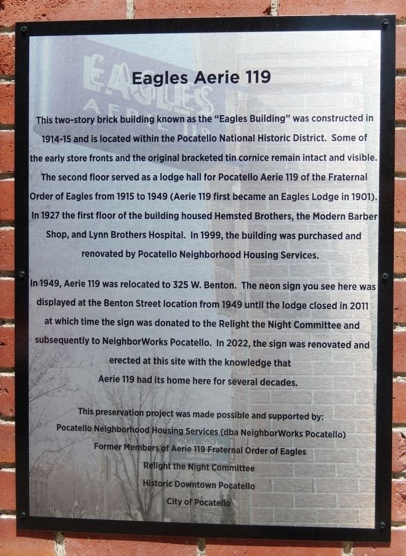 Eagles Aerie 119 Marker image. Click for full size.