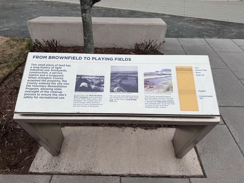 From Brownfield to Playing Fields Marker. Click for full size. From Brownfield to Playing Fields Marker image. Click for full size.