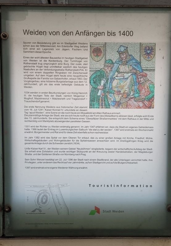 Weiden von den Anfängen bis 1400 / Weiden from the beginnings to 1400 Marker. Click for full size. Weiden von den Anfängen bis 1400 / Weiden from the beginnings to 1400 Marker image. Click for full size.