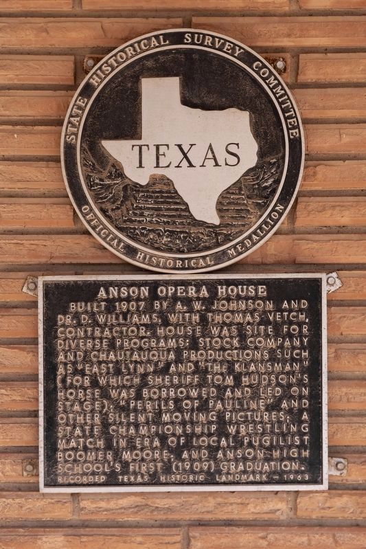 Anson Opera House Marker image. Click for full size.