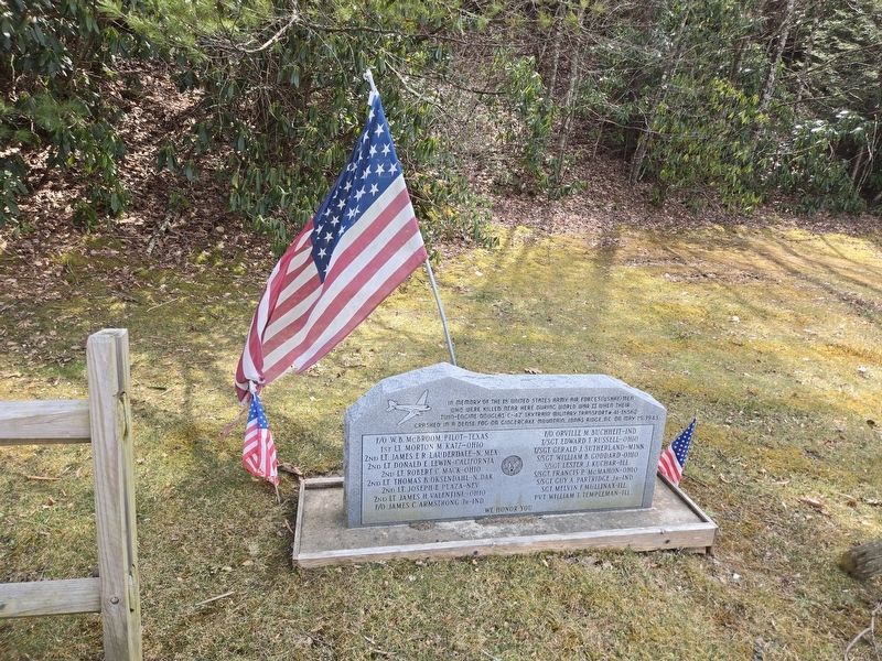 Wider view U.S. Army Air Force Crash Marker image. Click for full size.