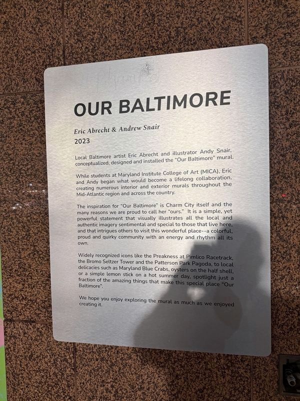 <I>Our Baltimore</I> Marker. Click for full size. <I>Our Baltimore</I> Marker image. Click for full size.
