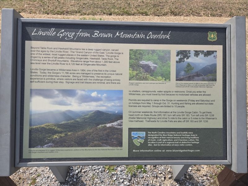 Linville Gorge from Brown Mountain Overlook Marker image. Click for full size.