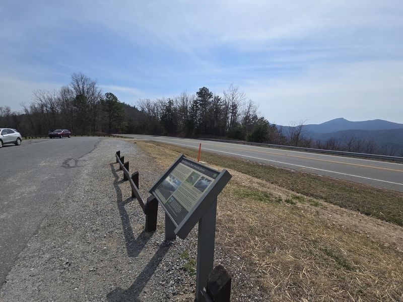 Linville Gorge from Brown Mountain Overlook Marker looking south along NC Hwy 181 image. Click for full size.
