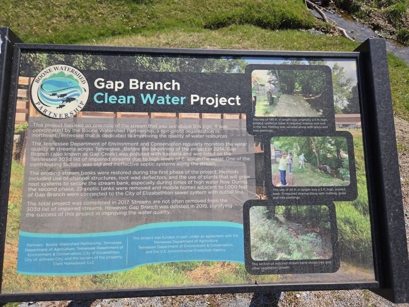 Gap Branch Clean Water Project Marker image. Click for full size.