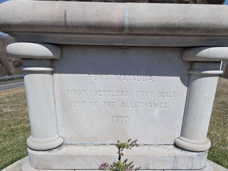 Fort Watauga Monument back right side away from steps image. Click for full size.