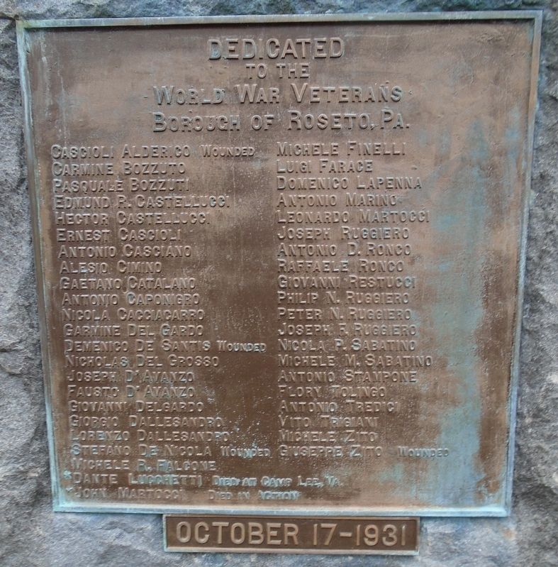 World War Memorial Marker. Click for full size. World War Memorial Marker image. Click for full size.