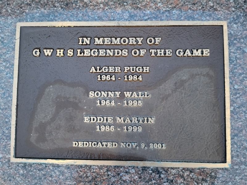 G.W.H.S. Coaches Memorial. Click for full size. G.W.H.S. Coaches Memorial image. Click for full size.