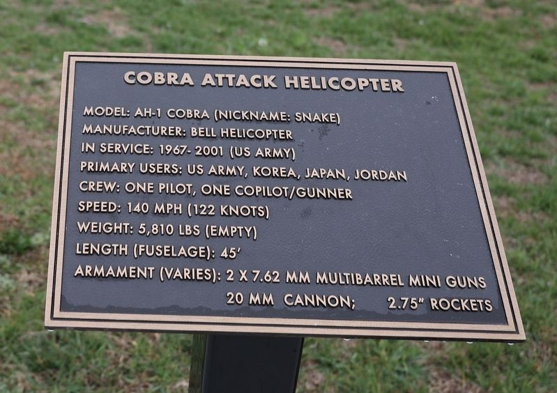 Cobra Attack Helicopter Marker. Click for full size. Cobra Attack Helicopter Marker image. Click for full size.