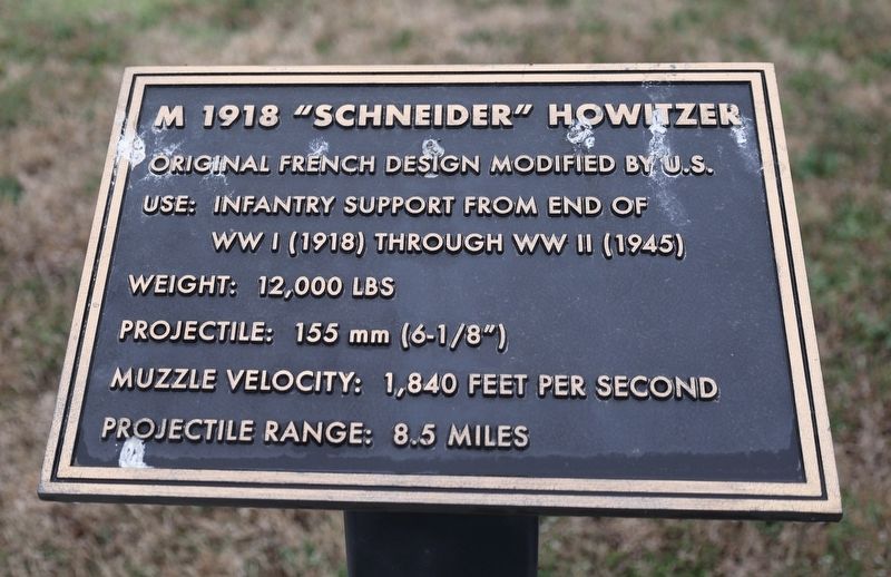 M 1918 "Schneider" Howitzer Marker image. Click for full size.