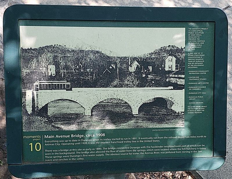 Main Avenue Bridge, circa 1908 Marker image. Click for full size.