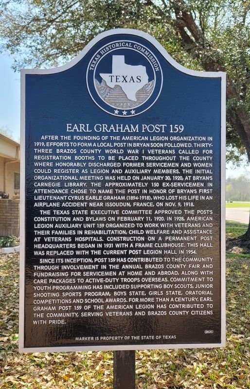 Earl Graham Post 159 Marker. Click for full size. Earl Graham Post 159 Marker image. Click for full size.