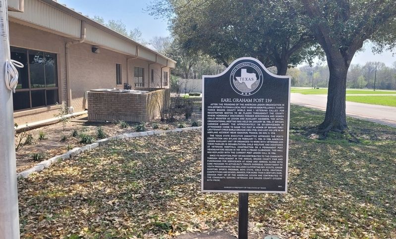 Earl Graham Post 159 Marker. Click for full size. Earl Graham Post 159 Marker image. Click for full size.