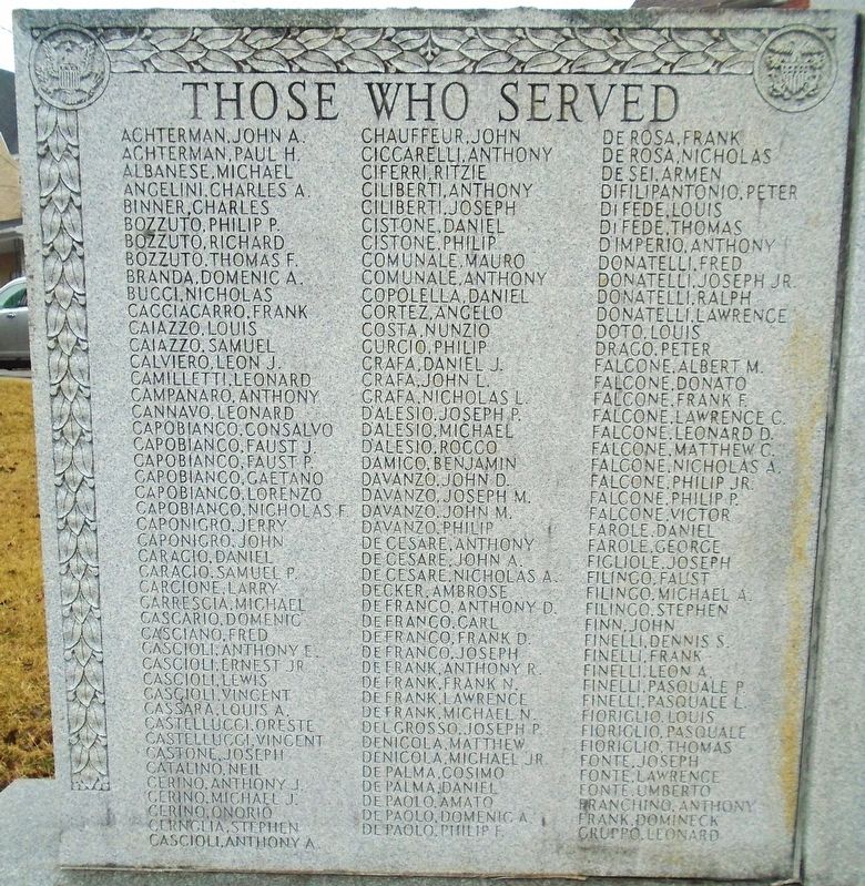 World War II Memorial Honor Roll image. Click for full size.