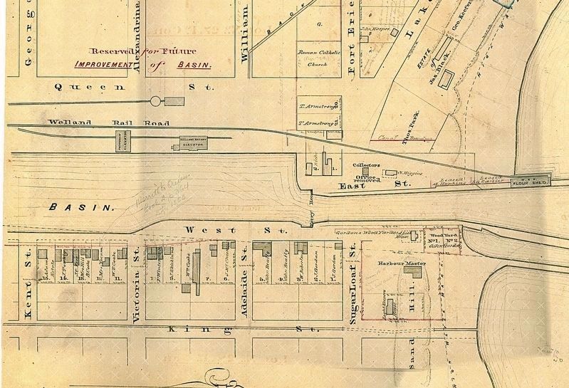 Port Colborne in ca 1855, showing West Street image. Click for full size.