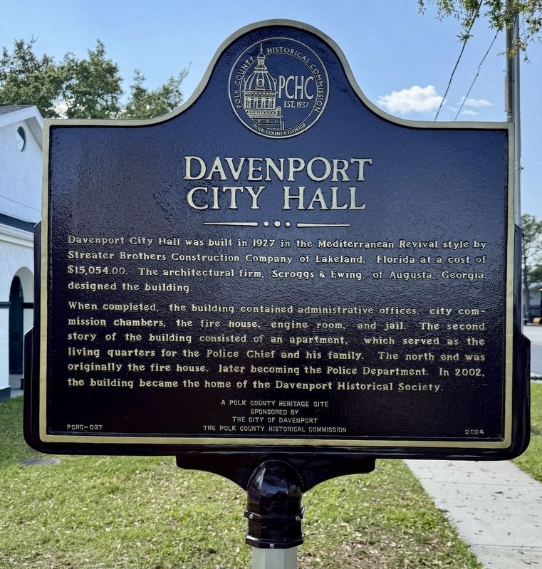 Davenport City Hall Marker. Click for full size. Davenport City Hall Marker image. Click for full size.