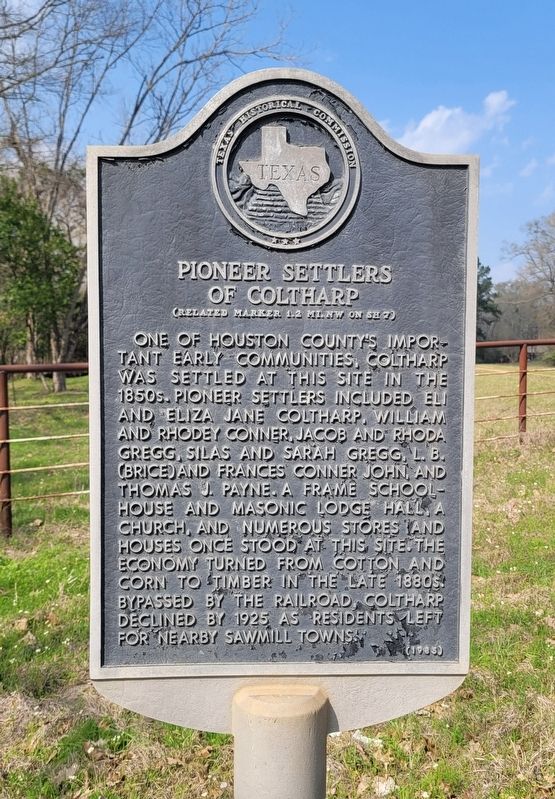 Pioneer Settlers of Coltharp Marker image. Click for full size.