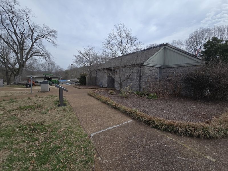 Tennessee Civil War Trails Marker on the west side of the Welcome Center image. Click for full size.