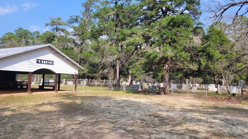 The view of the entrance to Antioch Cemetery and Marker image. Click for full size.