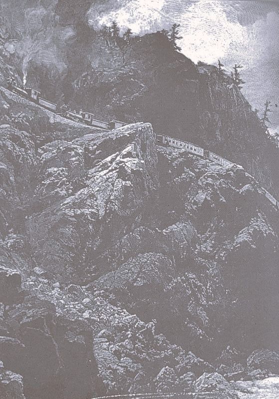 Marker detail: Denver & Rio Grande Railroad double-header train image. Click for full size.