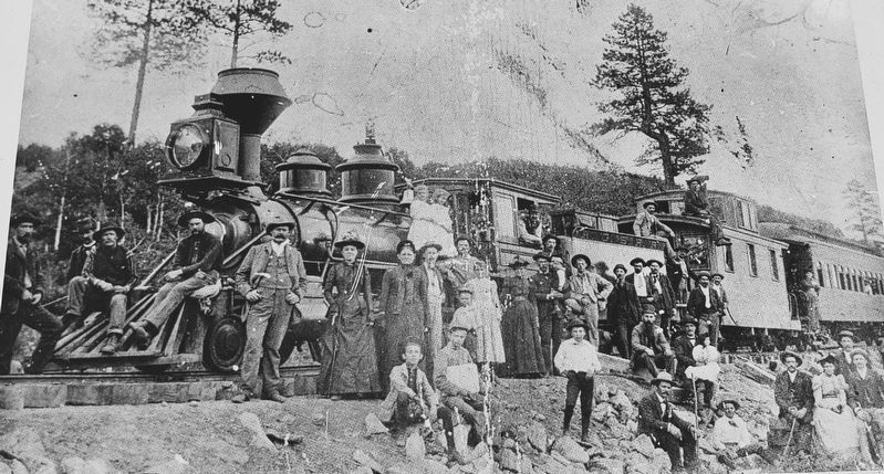 Marker detail: Rio Grande Southern train near Hesperus image. Click for full size.