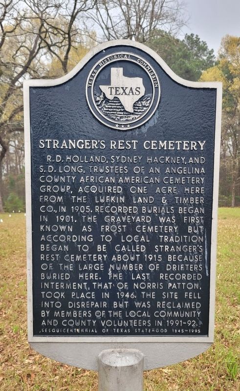 Stranger's Rest Cemetery Marker. Click for full size. Stranger's Rest Cemetery Marker image. Click for full size.