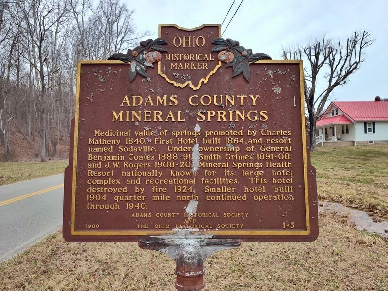 Adams County Mineral Springs Marker. Click for full size. Adams County Mineral Springs Marker image. Click for full size.