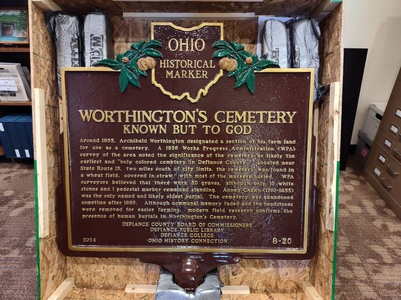 Worthington's Cemetery Marker image. Click for full size.