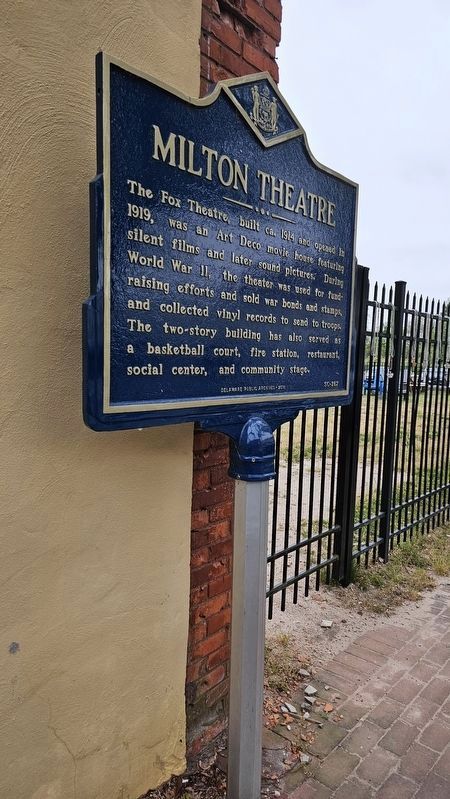 Milton Theatre Marker. Click for full size. Milton Theatre Marker image. Click for full size.