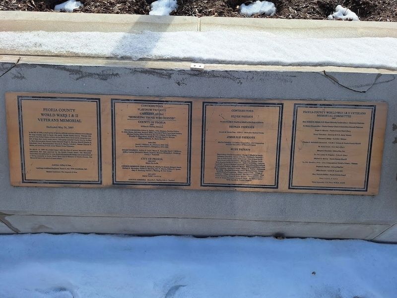 Peoria County World Wars I & II Veterans Memorial. Click for full size. Peoria County World Wars I & II Veterans Memorial image. Click for full size.