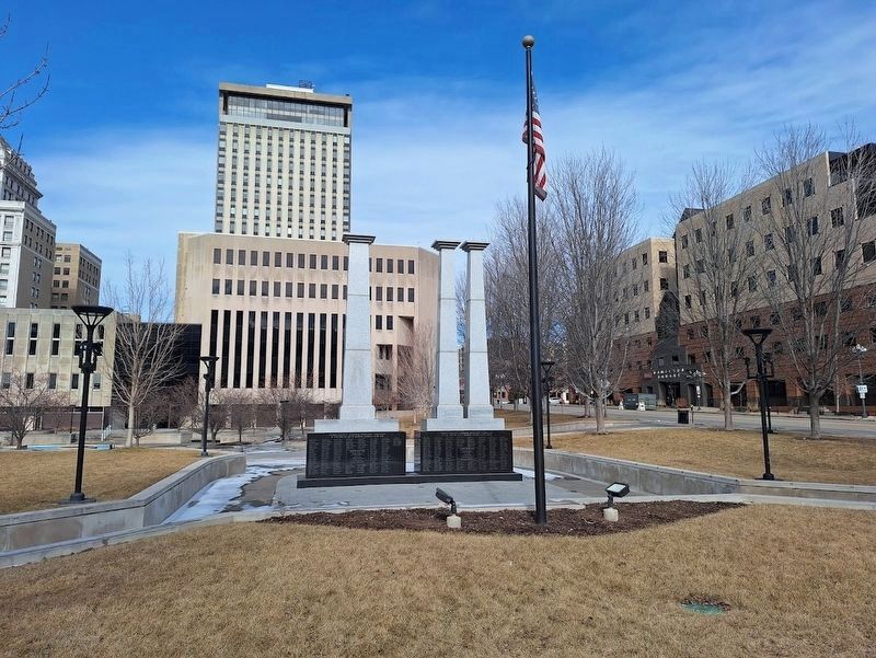 Peoria County World Wars I and II Memorial. Click for full size. Peoria County World Wars I and II Memorial image. Click for full size.