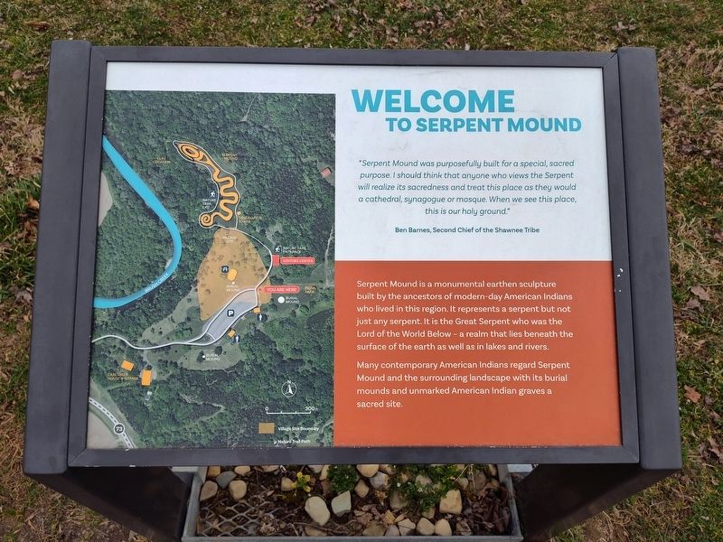 Welcome To Serpent Mound Marker image. Click for full size.