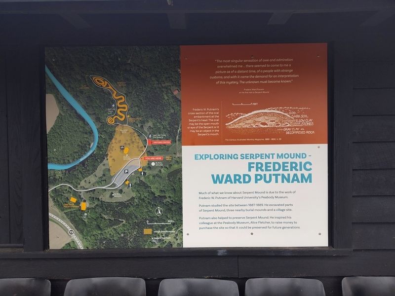 Exploring Serpent Mound - Frederic Ward Putnam Marker image. Click for full size.
